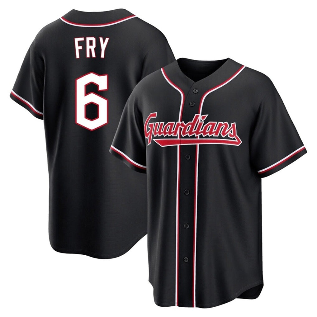 Cleveland Guardians #6 David Fry Player Black HOLBERT Fashion Out Home Game Stitched Jerseys