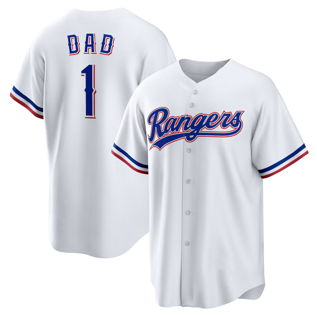 Texas Rangers #1 Dad Home White HOLBERT Replica Jersey
