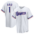 Texas Rangers #1 Dad Home White HOLBERT Replica Jersey