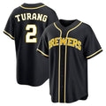 Milwaukee Brewers #2 Brice Turang Player Black HOLBERT Fashion Out Home Game Stitched Jerseys