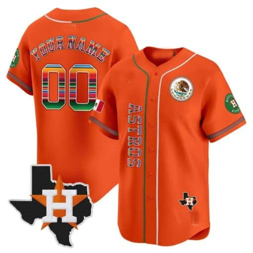 Custom Houston Astros Mexico Vapor Premier Limited Jersey V4 ¨C Orange HOLBERT