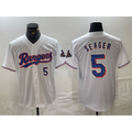 Texas Rangers #5 Corey Seager Number White HOLBERT 2024 Gold Collection Limited Cool Base Jersey