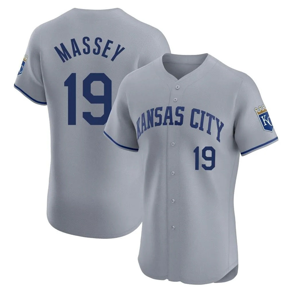 Kansas City Royals #19 Michael Massey Player Gray HOLBERT Limited Elite Home Stitched Jerseys