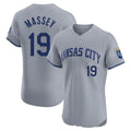 Kansas City Royals #19 Michael Massey Player Gray HOLBERT Limited Elite Home Stitched Jerseys