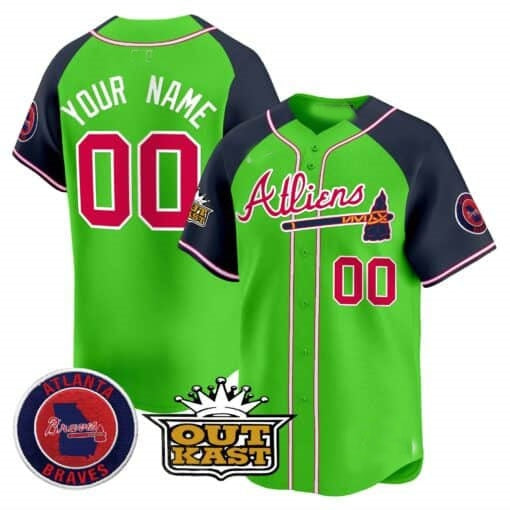 Custom Atlanta Braves Atliens Vapor Premier Limited Jersey ¨CGreen 2 HOLBERT