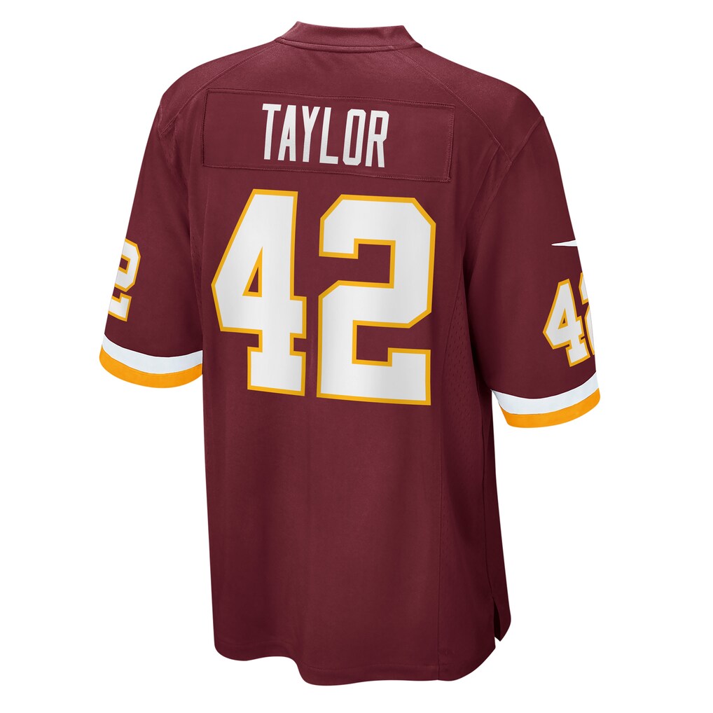 W.Football Team #42 Charley Taylor Burgundy HOLBERT Retired Player Jersey