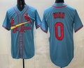 St Louis Cardinals #0 Masyn Winn Blue HOLBERT Cool Base Jersey