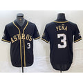 Houston Astros #3 Jeremy Pena Black Gold HOLBERT Player Number Cool Base Jersey