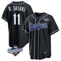 Los Angeles Dodgers #11 Roki Sasaki Player Black HOLBERT World Series Carbon Limited Home Stitched Jerseys