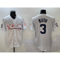 New York Yankees #3 Babe Ruth White HOLBERT Bronx Graffiti Vapor Limited Stitched Jersey