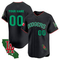 Custom Los Angeles Dodgers Mexico California Patch Vapor Premier Limited Jersey V3 ¨C Black HOLBERT