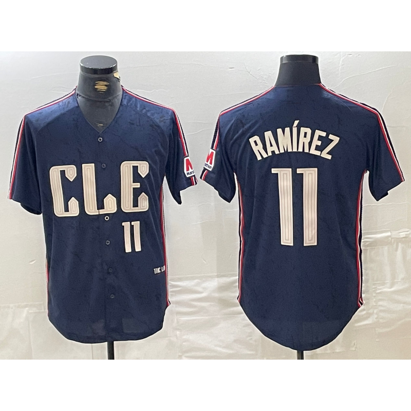 Cleveland Guardians #11 Jose Ramirez Number Navy HOLBERT 2024 City Connect Limited Stitched Jersey