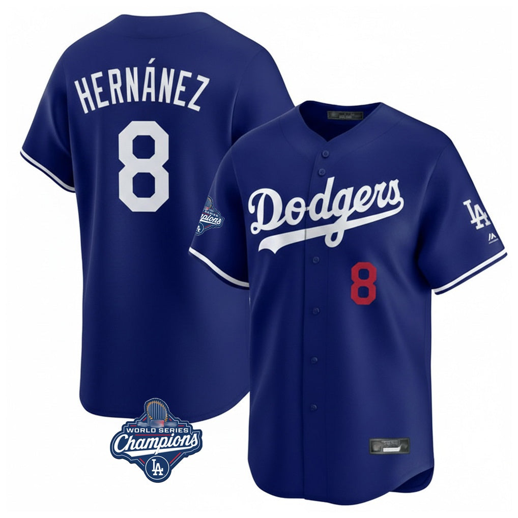 Los Angeles Dodgers #8 Enrique Hern¨¢ndez Player Royal HOLBERT World Series Meet Limited Home Stitched Jerseys