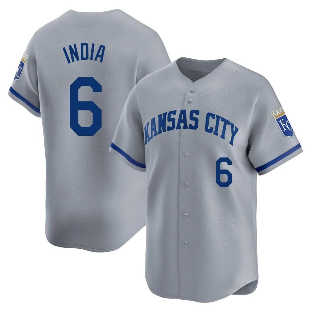 Kansas City Royals #6 Jonathan India Player Gray HOLBERT Limited Home Stitched Jerseys