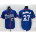 Toronto Blue Jays #27 Vladimir Guerrero Jr Blue HOLBERT Cool Base Stitched Jerseys