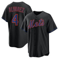 New York Mets #4 Francisco Alvarez Black HOLBERT Alternate Replica Jersey