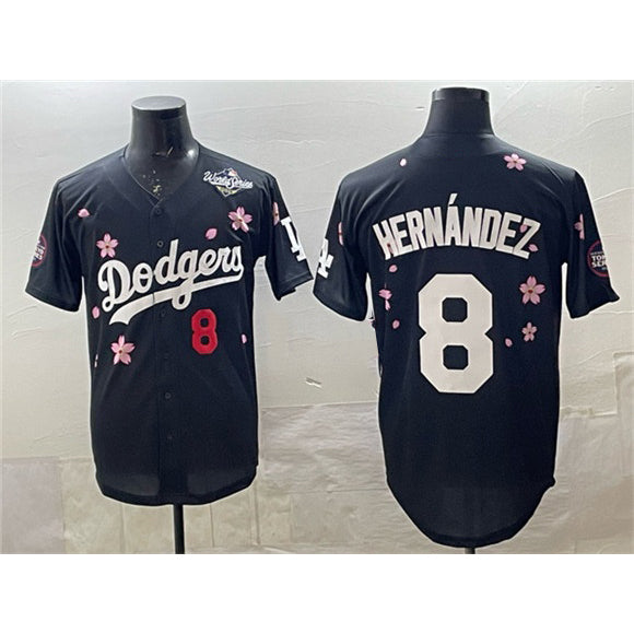Los Angeles Dodgers #8 Enrique Hernandez Black HOLBERT 2025 World Series Patch Tokyo Series Limited Stitched Jersey