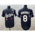 Los Angeles Dodgers #8 Enrique Hernandez Black HOLBERT 2025 World Series Patch Tokyo Series Limited Stitched Jersey