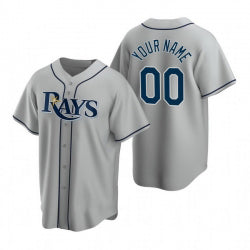 Custom Tampa Bay Rays Gray HOLBERT 2020 Stitched Cool Base Road Jersey
