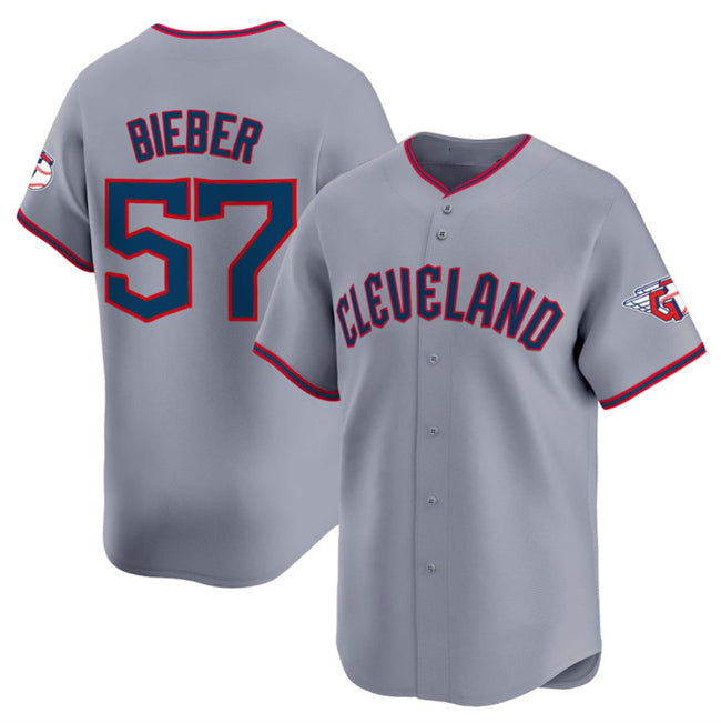 Cleveland Guardians #57 Shane Bieber Gray HOLBERT 2025 Alternate Limited Stitched Jersey