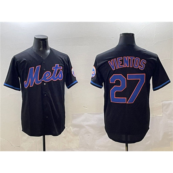 New York Mets #27 Mark Vientos Black HOLBERT Cool Base Stitched Jersey