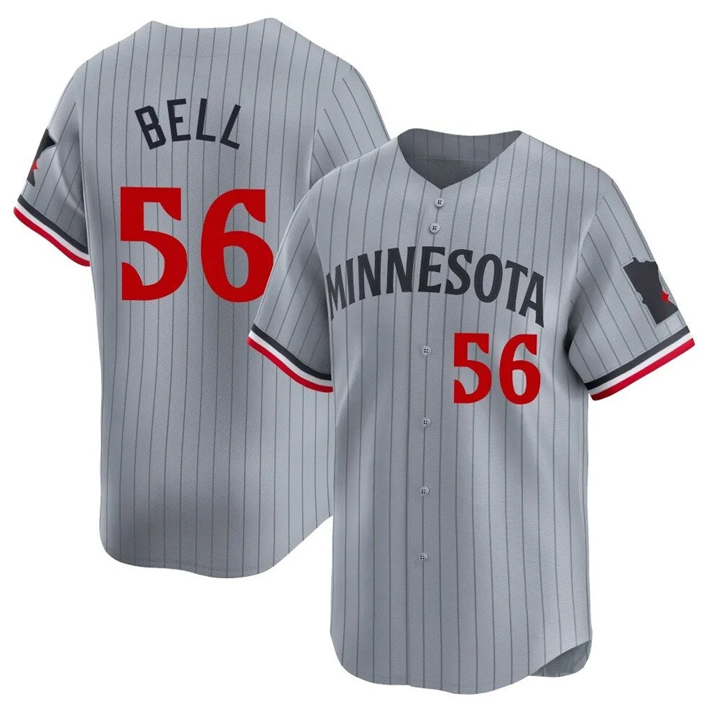 Minnesota Twins #56 Josh Bell Player Gray HOLBERTHome Limited Stitched Jerseys