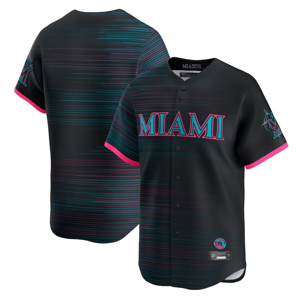 Miami Marlins Blank Player Black HOLBERT City Connect Home Limited Stitched Jerseys
