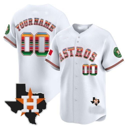 Custom Houston Astros Mexico Texas Patch Vapor Premier Limited Jersey ¨C White HOLBERT