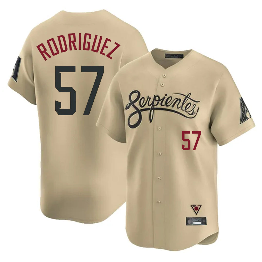 Arizona Diamondbacks #57 Eduardo Rodriguez Player Tan HOLBERT City Connect Limited Home Game Stitched Jerseys