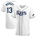 Tampa Bay Rays #13 Manuel Margot White HOLBERT Home Jersey