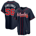 Atlanta Braves #56 Spencer Schwellenbach Player Navy HOLBERT Home Game Stitched Jerseys