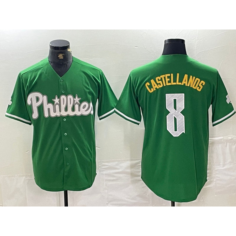 Philadelphia Phillies #8 Nick Castellanos Green HOLBERT 2024 City Connect Stitched Jersey