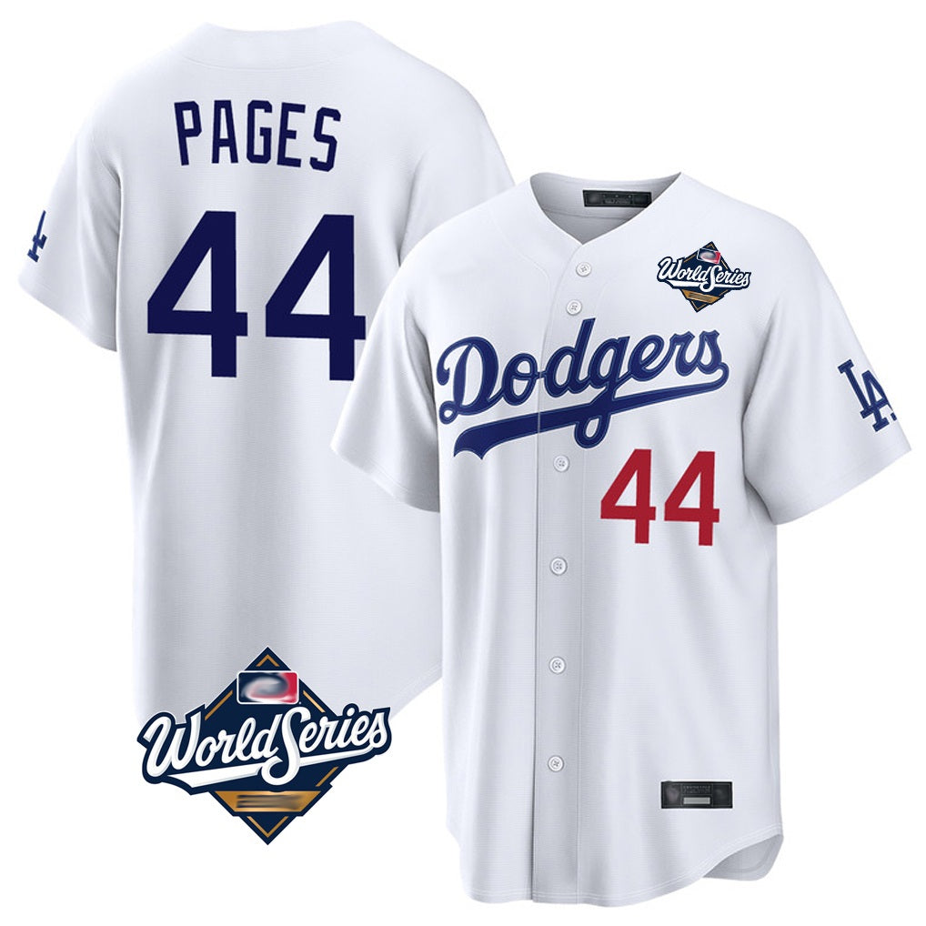 Los Angeles Dodgers #44 Andy Pages Player White HOLBERT World Series Home Game Stitched Jerseys