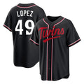 Minnesota Twins #49 Pablo Lopez Player Black HOLBERTFashion Out Home Limited Stitched Jerseys