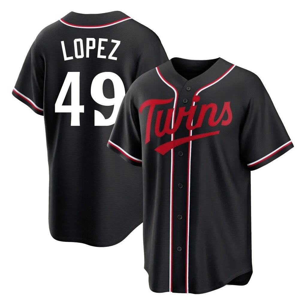 Minnesota Twins #49 Pablo Lopez Player Black HOLBERTFashion Out Home Limited Stitched Jerseys
