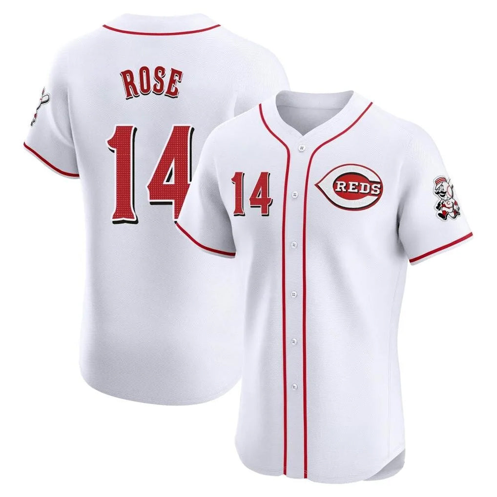 Cincinnati Reds #14 Pete Rose Player White HOLBERT Limited Elite Home Stitched Jerseys