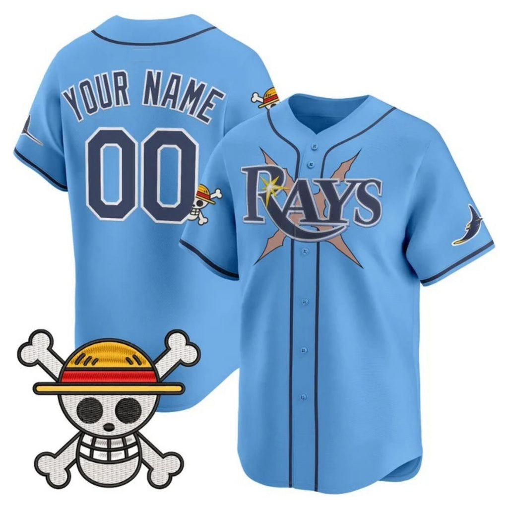 Custom Tampa Bay Rays x One Piece Blue HOLBERT Vapor Premier Limited Jersey - Stitched