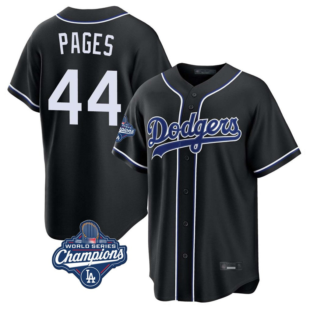 Los Angeles Dodgers #44 Andy Pages Player Black HOLBERT World Series Meet Carbon Limited Home Stitched Jerseys