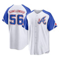 Atlanta Braves #56 Spencer Schwellenbach Player White HOLBERT City Connect Home Game Stitched Jerseys