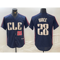 Cleveland Guardians #28 Tanner Bibee Number Navy HOLBERT 2024 City Connect Limited Stitched Jersey