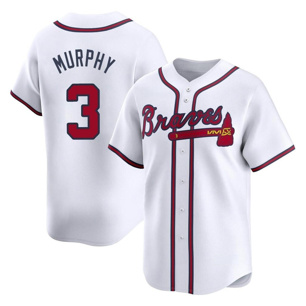 Atlanta Braves #3 Dale Murphy Player White HOLBERT Limited Home Game Stitched Jerseys