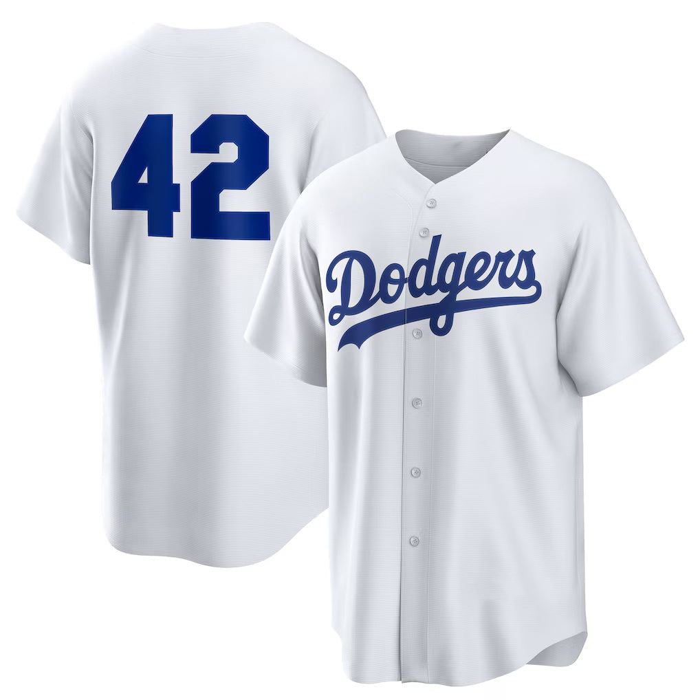 Los Angeles Dodgers #42 White HOLBERT Home 2025 Jackie Robinson Day Replica Jersey