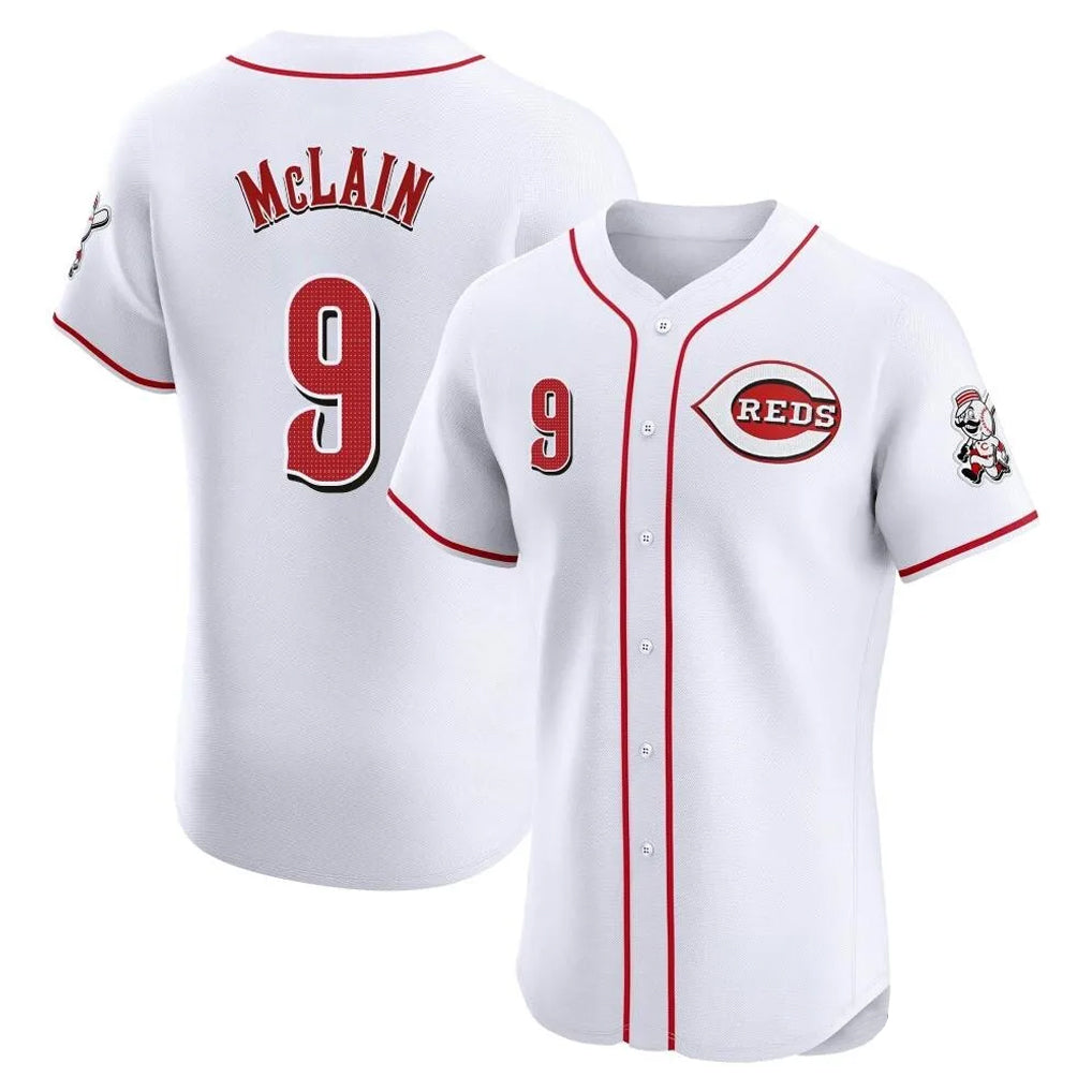 Cincinnati Reds #9 Matt McLain Player White HOLBERT Limited Elite Home Stitched Jerseys