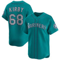 Seattle Mariners #68 George Kirby Aqua HOLBERT Limited Stitched Jersey