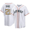Houston Astros #21 Yainer Diaz Player Gold HOLBERT Collection Game Home Stitched Jerseys