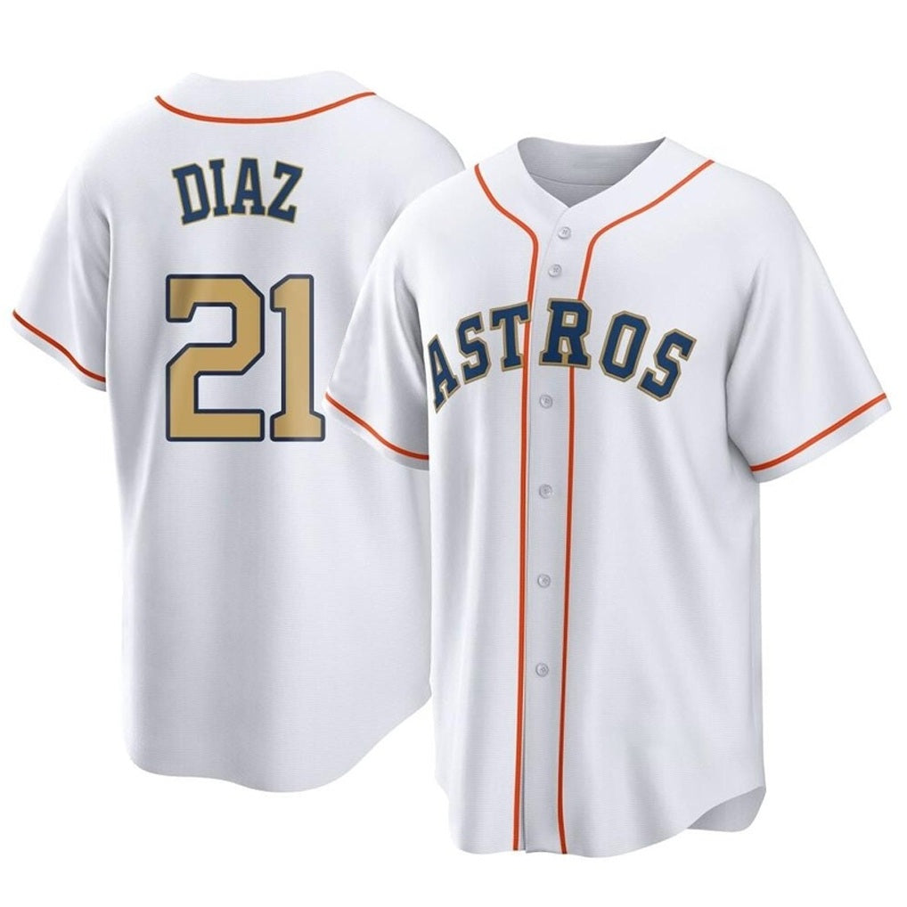 Houston Astros #21 Yainer Diaz Player Gold HOLBERT Collection Game Home Stitched Jerseys