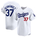 Los Angeles Dodgers #37 Teoscar Hernandez White HOLBERT 2024 Home Limited Stitched Jersey