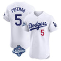 Los Angeles Dodgers #5 Freddie Freeman Player White HOLBERT World Series Meet Limited Elite Home Stitched Jerseys