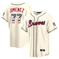 Atlanta Braves #77 Joe Jimenez Player Cream HOLBERT USA 250 Fourth Of July Limited Home Game Stitched Jerseys