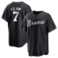Atlanta Braves #7 Ha-Seong Kim Player Black HOLBERT Home Game Stitched Jerseys